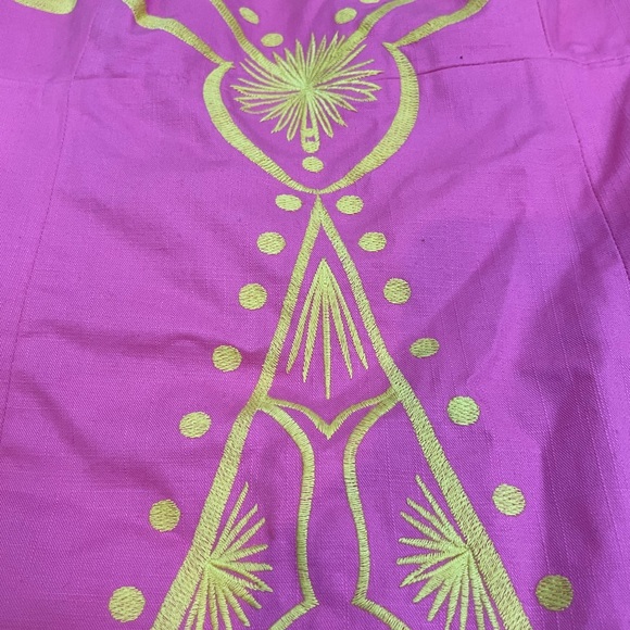 Lilly Pulitzer Strapless Dress Bowen Bumblebee Pink Yellow Size 2 - Picture 10 of 15